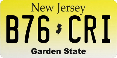 NJ license plate B76CRI