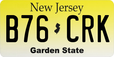 NJ license plate B76CRK