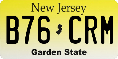 NJ license plate B76CRM