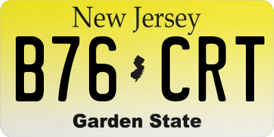NJ license plate B76CRT
