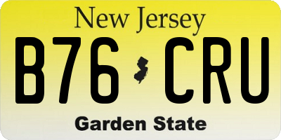 NJ license plate B76CRU