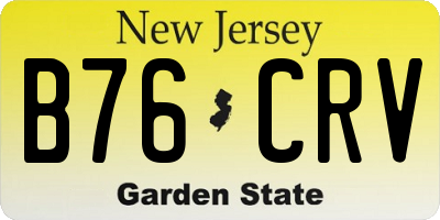 NJ license plate B76CRV