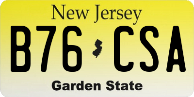 NJ license plate B76CSA