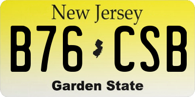 NJ license plate B76CSB
