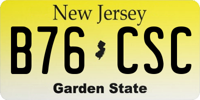 NJ license plate B76CSC