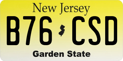 NJ license plate B76CSD