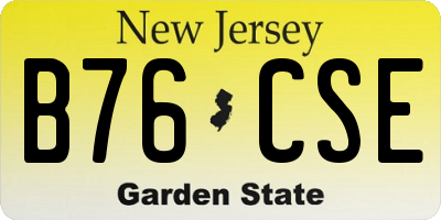 NJ license plate B76CSE