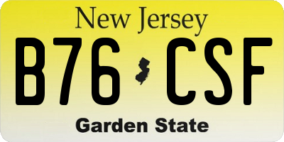 NJ license plate B76CSF
