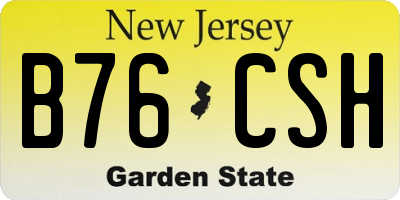 NJ license plate B76CSH