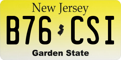 NJ license plate B76CSI