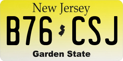 NJ license plate B76CSJ