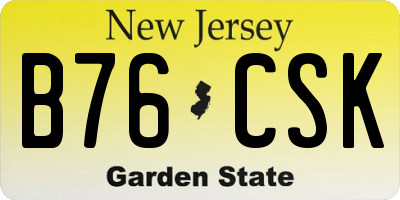 NJ license plate B76CSK