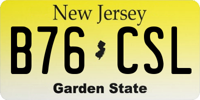 NJ license plate B76CSL