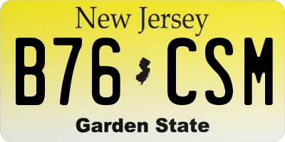 NJ license plate B76CSM