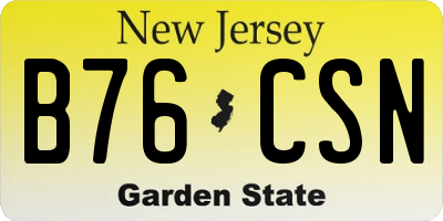 NJ license plate B76CSN