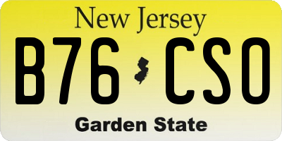 NJ license plate B76CSO
