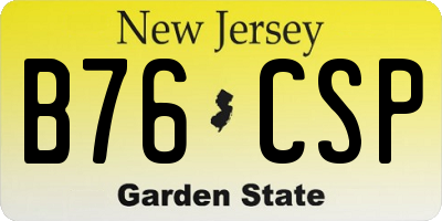 NJ license plate B76CSP