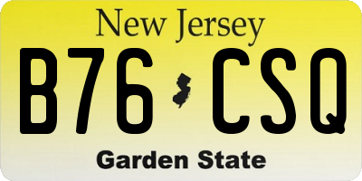 NJ license plate B76CSQ