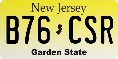 NJ license plate B76CSR