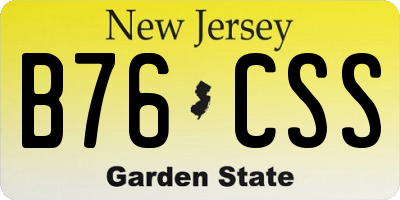 NJ license plate B76CSS