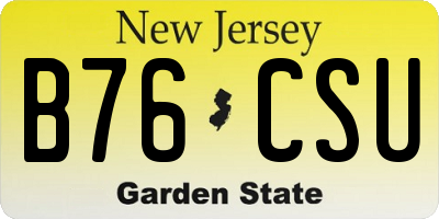 NJ license plate B76CSU