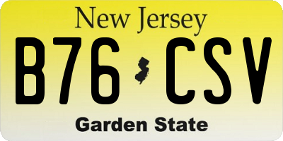NJ license plate B76CSV