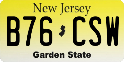 NJ license plate B76CSW