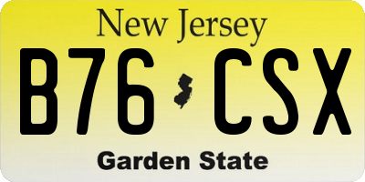 NJ license plate B76CSX