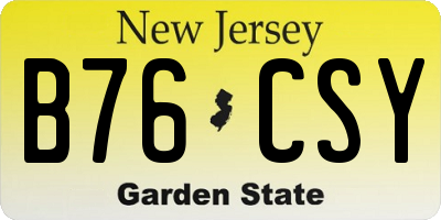NJ license plate B76CSY