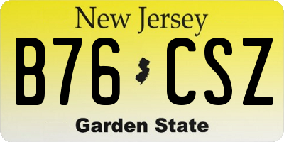 NJ license plate B76CSZ