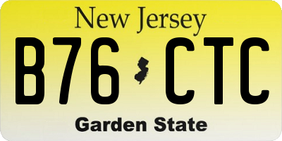 NJ license plate B76CTC