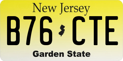 NJ license plate B76CTE