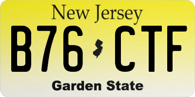 NJ license plate B76CTF
