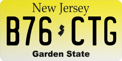 NJ license plate B76CTG