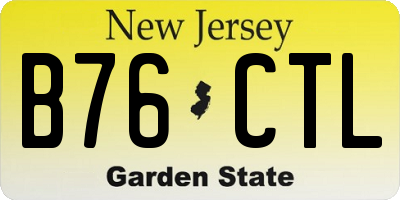 NJ license plate B76CTL