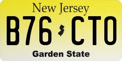 NJ license plate B76CTO