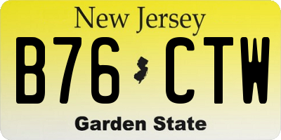 NJ license plate B76CTW