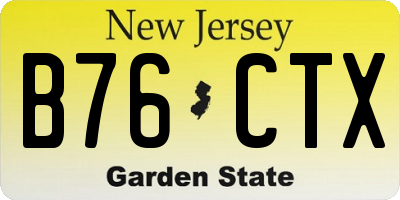 NJ license plate B76CTX