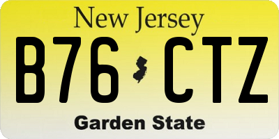 NJ license plate B76CTZ