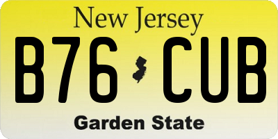 NJ license plate B76CUB