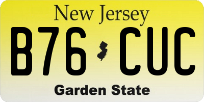 NJ license plate B76CUC