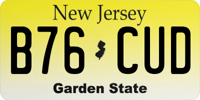 NJ license plate B76CUD