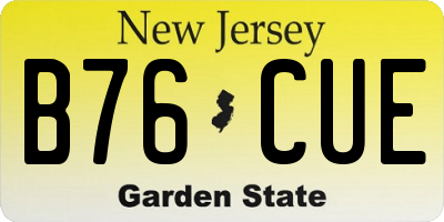 NJ license plate B76CUE