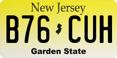 NJ license plate B76CUH