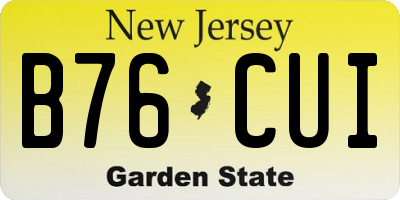 NJ license plate B76CUI