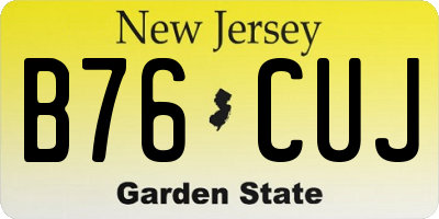 NJ license plate B76CUJ