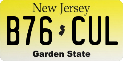 NJ license plate B76CUL