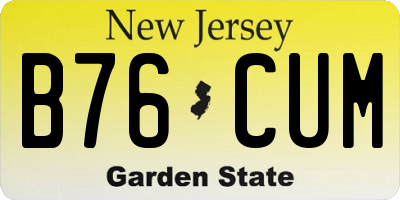 NJ license plate B76CUM