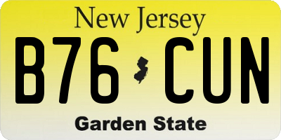 NJ license plate B76CUN