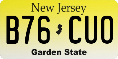 NJ license plate B76CUO